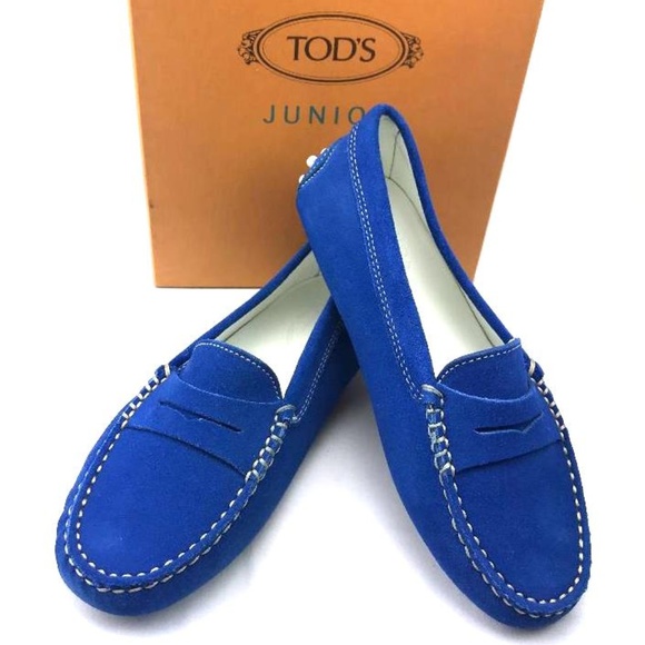 TOD'S JUNIOR Unisex Gommino Moccasins in Suede